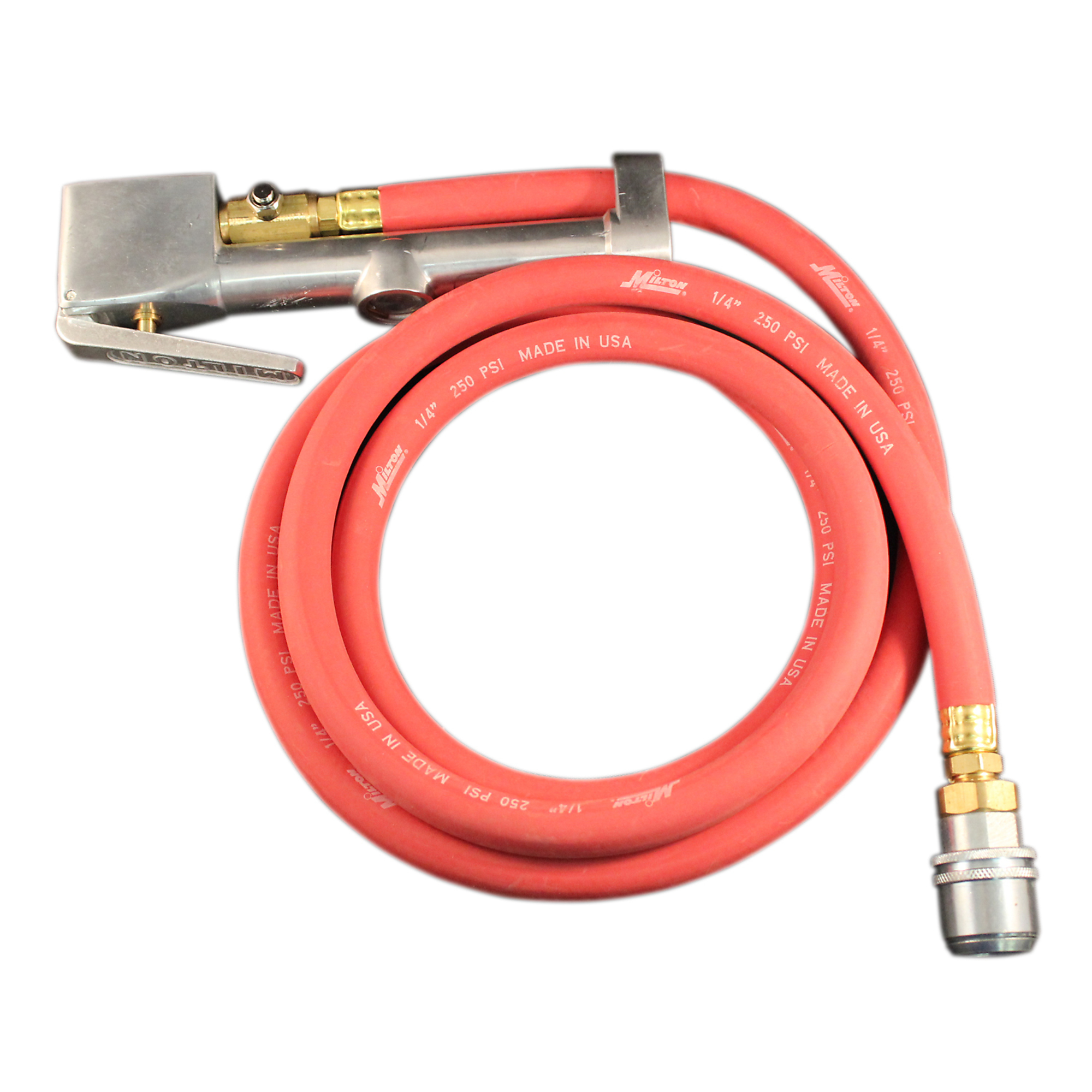 Milton, Large Bore Secure Lock-on Air Inflator w/ 6ft. Hose, Model# 556